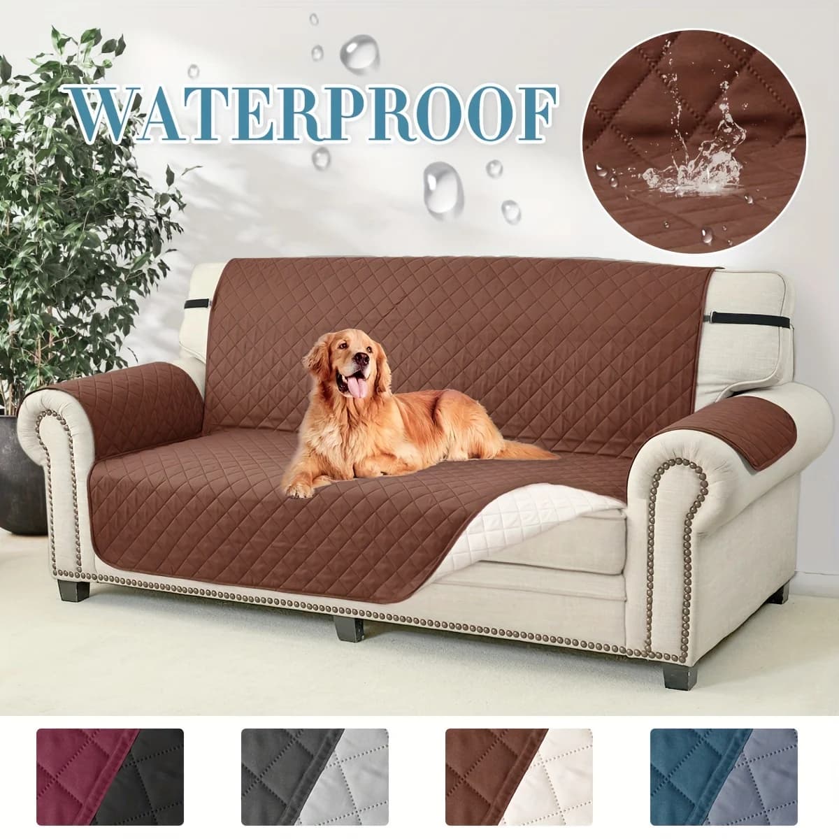 Waterproof Covers Foldable Scottish Chairs Covered Anti-slip Quilted Cover Easy to Use for Hotel House