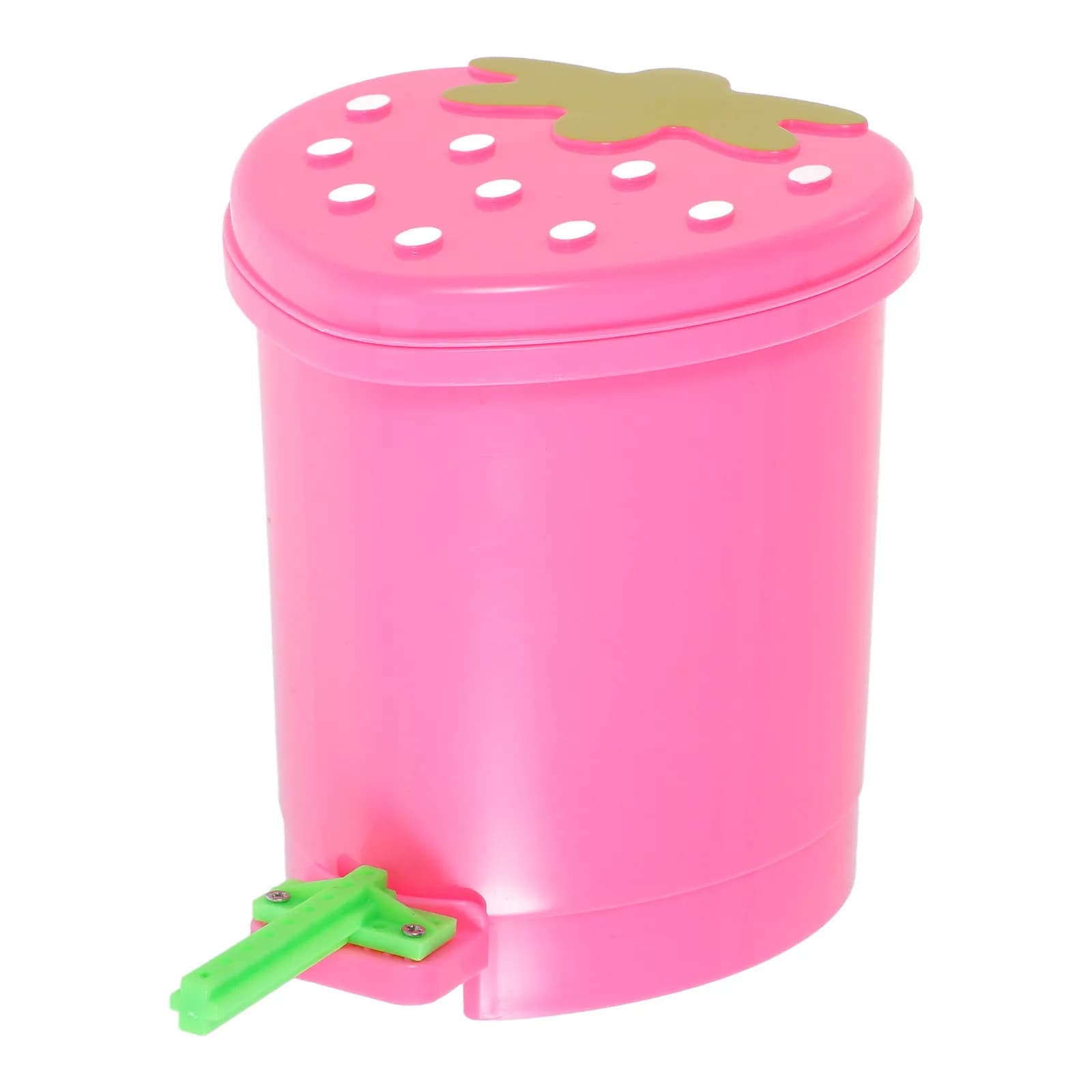 Mini Cestino a Forma di Fragola per Scrivania, Bancone, Asilo Nido - Piccolo Cestino in Plastica, Simpatico Contenitore per Rifiuti Kawaii per Casa e Ufficio