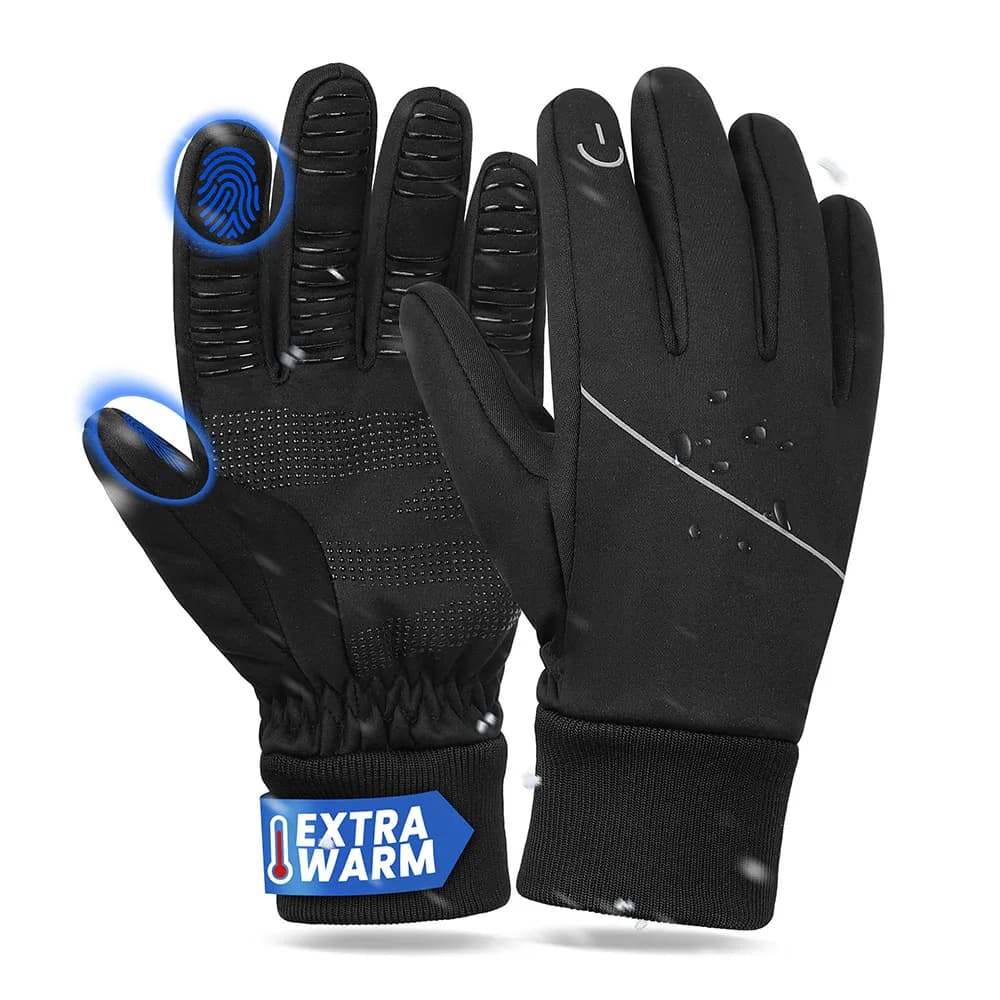 MOREOK Water Resistant Winter Gloves Touchscreen Bike Anti-slip Cycling Gloves Hot Fleece Thermal Running Gloves for Men Women