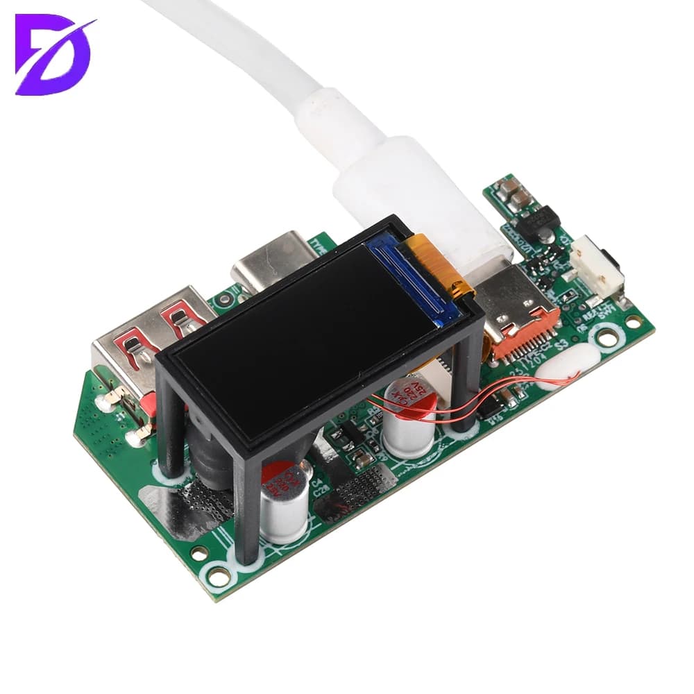 Modulo di Ricarica Rapida 45W con Display TFT Compatibile PD QC per Progetti Fai-da-Te Power Bank Alta Efficienza Protezione di Sicurezza