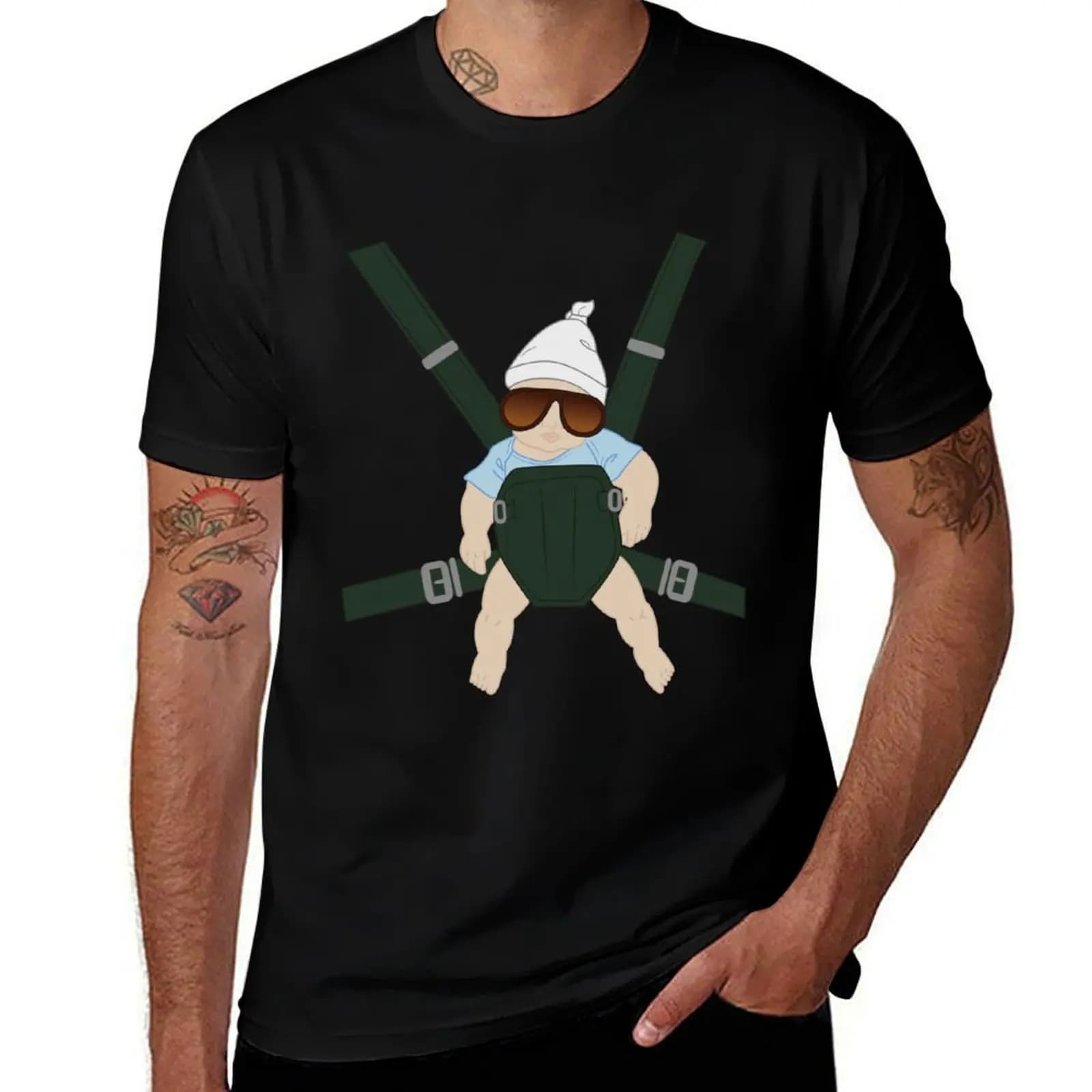 Hangover Baby Carlos in Carrier T-Shirt Street Fashion Casual Tee Shirt