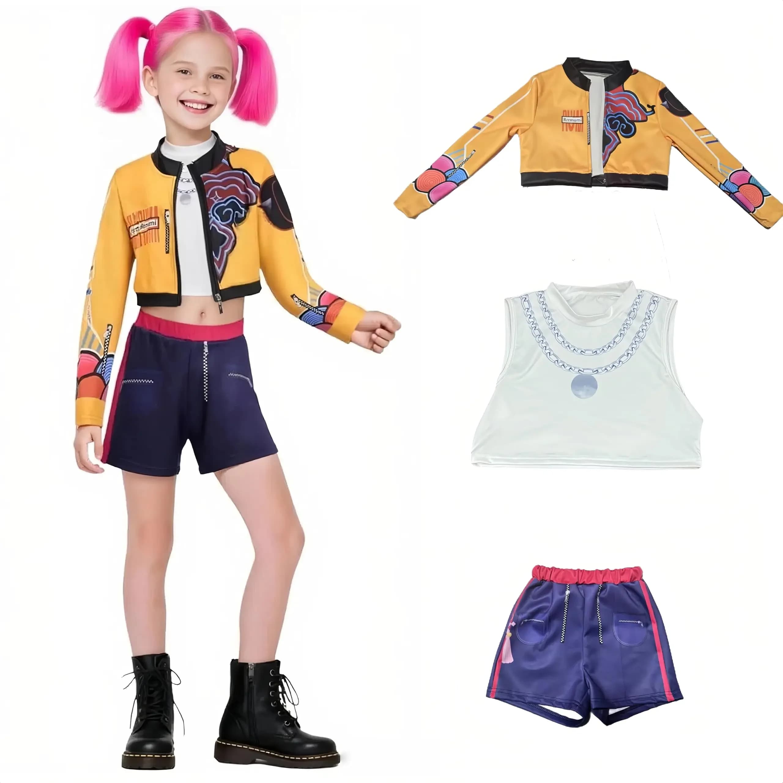 Costume da Z per Ragazzi e Ragazze 2026, Abiti da Cantanti Pop per Halloween con Accessori