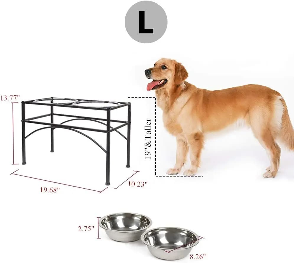 Ciotole per cani rialzate Alimentatore per animali rialzato Set di supporti per cibo e acqua per gatti con 2 ciotole rimovibili in acciaio inossidabile · Vendite dirette in fabbrica