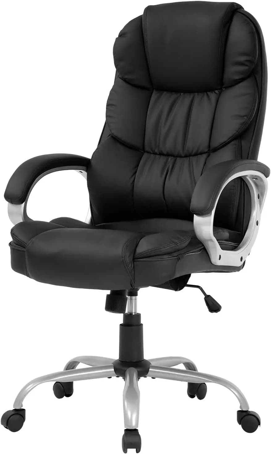 Sedia da Ufficio Ergonomica con Schienale Alto, Sedia da Scrivania Regolabile in Pelle PU, Girevole con Braccioli e Supporto Lombare per Casa e Ufficio