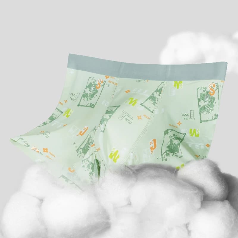 3pc Men's ice silk underwear seamless breathable antibacterial boxers summer thin boys sports short shorts head