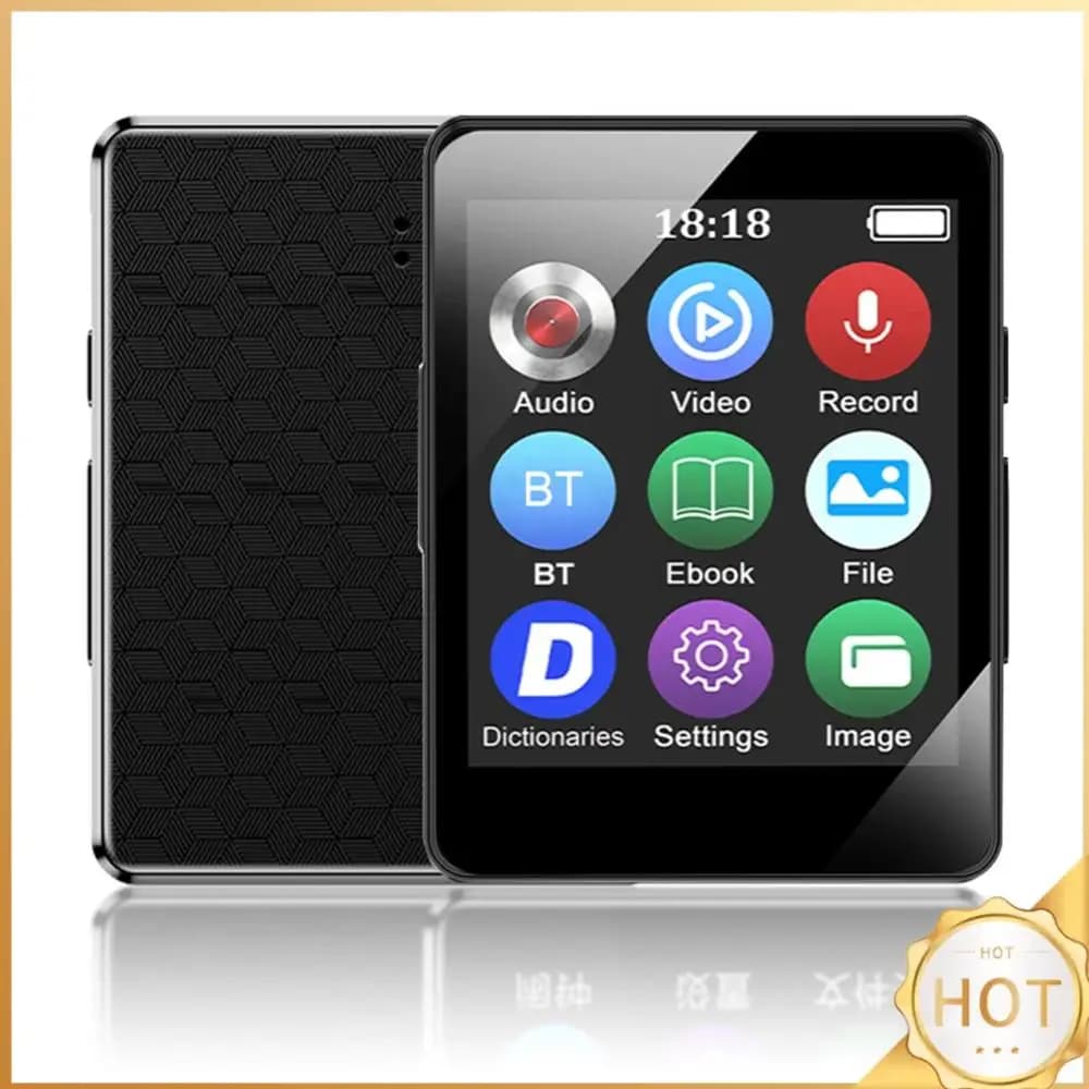 Lettore Musicale MP3 8/16/32/64GB con Schermo da 1,8 Pollici, Compatibile Bluetooth 5.0, Mini Riproduttore Video MP4, Walkman per Studenti, Regalo per Bambini