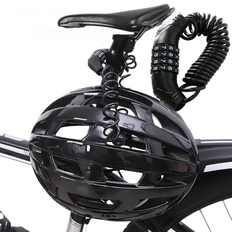 4 Digit Password Cable Lock 59 Inch General Retractable Anti Theft Helmet Bike Scooter Stroller Luggage Outdoor Safety Accessory