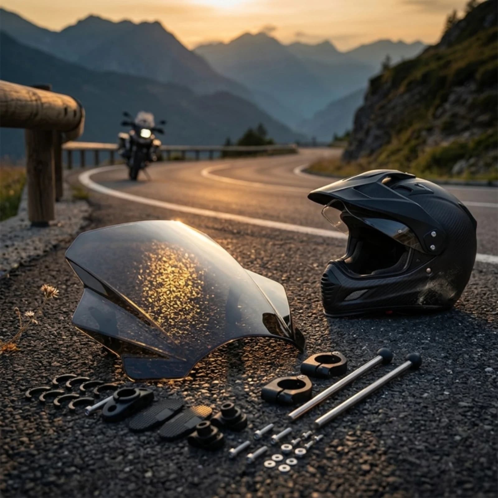 Motorcycle Windshield with Mounting Hardware Easy to Install Universal Motorcycle Windscreen Windshield Mounting Kit