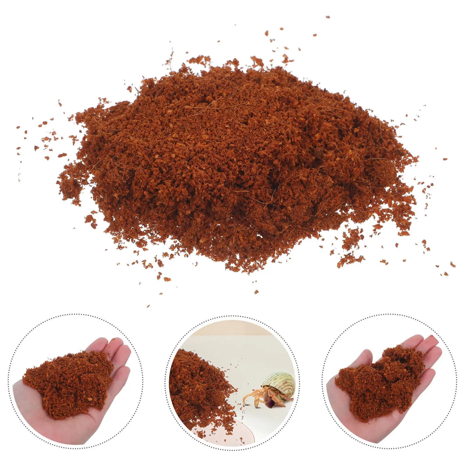 500G Hermit Crab Substrate Coconut Mix Soft Safe Moisture Retaining Digging Soil for Terrariums Vivariums Glass Tanks Molting