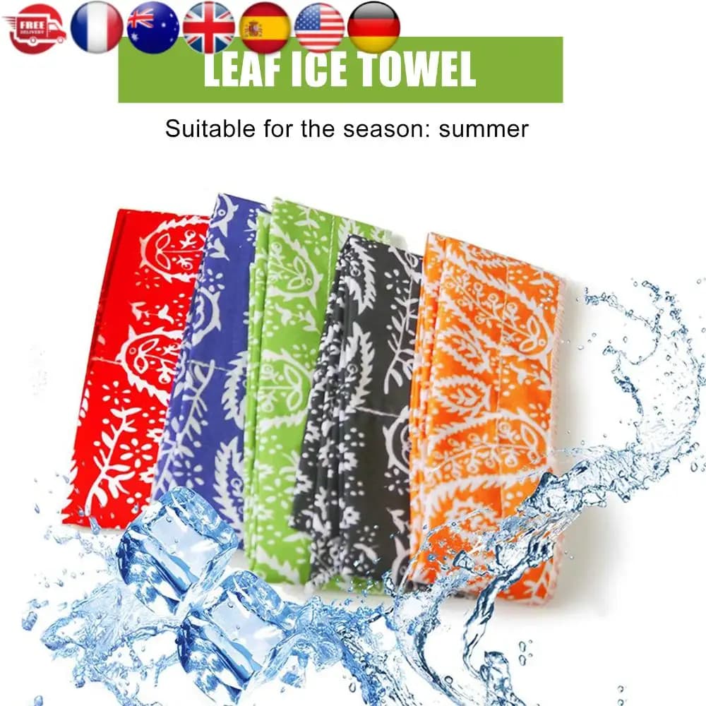 5 pezzi Sciarpa bandana rinfrescante Sciarpa fresca Avvolgere il collo Raffreddamento istantaneo Sciarpa di ghiaccio riutilizzabile per campeggio Corsa Golf Palestra Viaggi in spiaggia