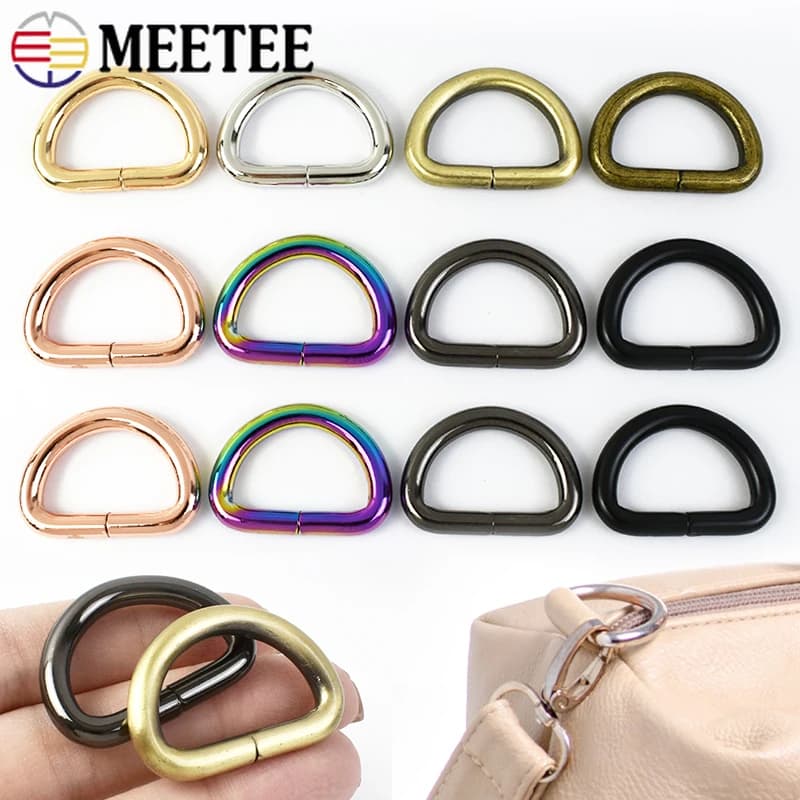 30Pcs Metal D Ring Buckles 20-38mm Colorful Bag Strap Pet Collar Connector for Handbag Shoulder Belt Buckle DIY Bags Accessories