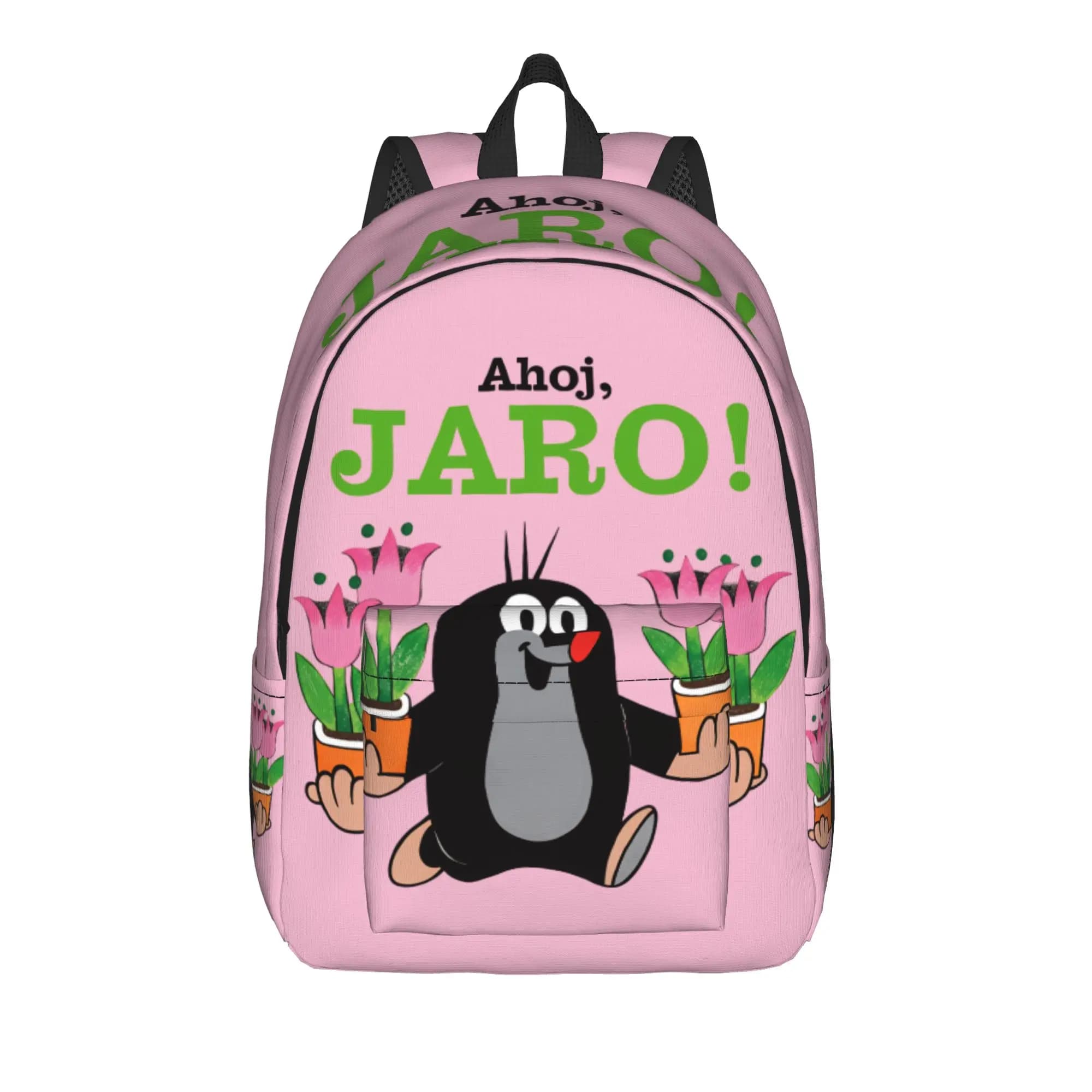 The Little Mole Krtek Ahoj Jaro Backpack Men Women Casual School Business Daypack Cartoon Floral Laptop Canvas Bags Outdoor
