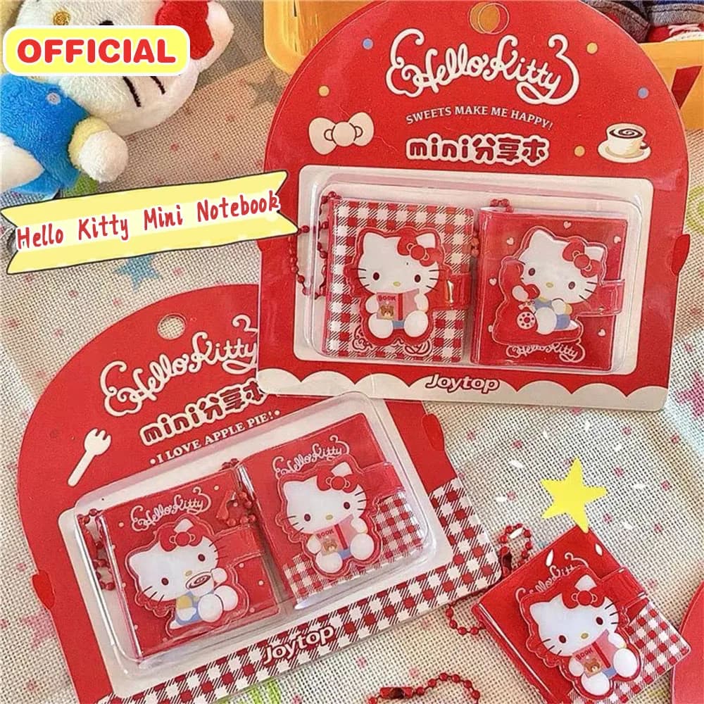 2 Pezzi Sanrio Hello Kitty Mini Taccuino Originale Carino Blocco Note Tascabile Gatto KT Quaderno da Viaggio Agenda Diario Regali di Natale per Ragazze
