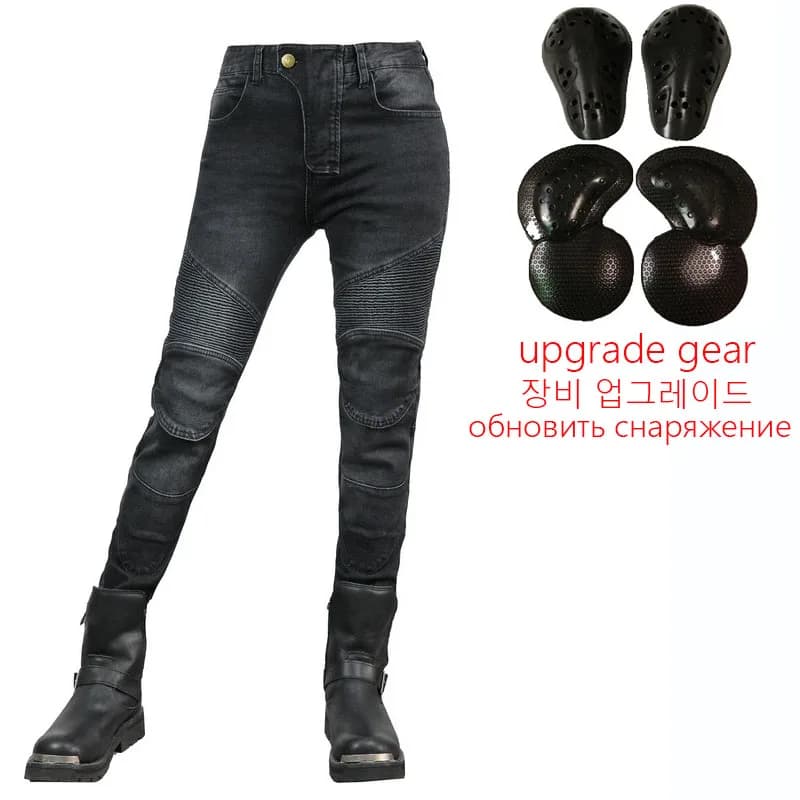 Pantaloni da moto Pantalon Moto Jeans da moto verdi Donna Fidanzati Moto Tempo libero Jeans da donna Jeans da equitazione blu a vita alta