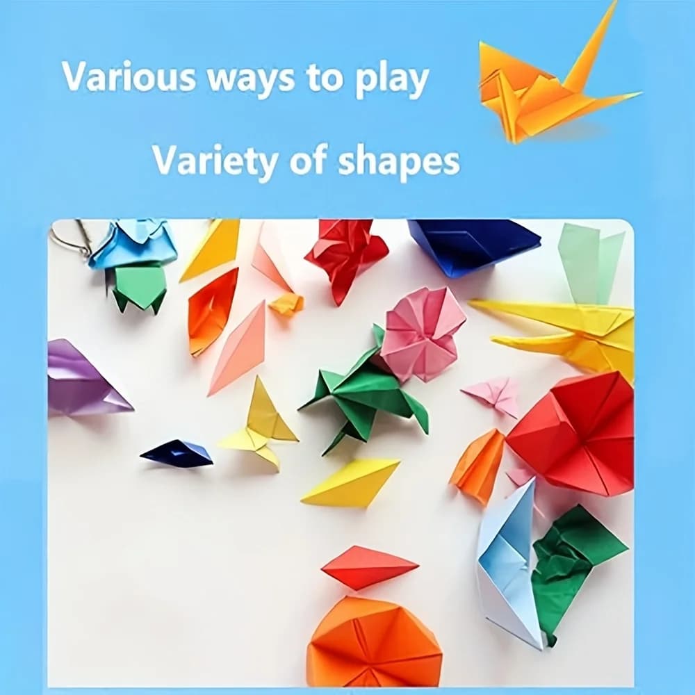 50pcs A4 Colorful Origami Paper Double Sides Solid Color Folding Paper Multicolor Kids Handmade DIY Scrapbooking Craft Decor