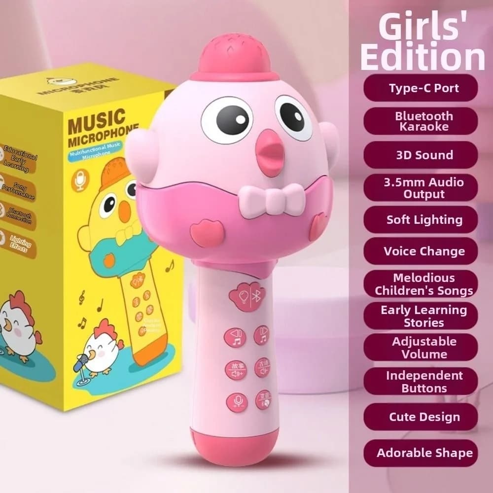 New With Bluetooth Speaker Kids Microphone With Speaker Multistyles Plastic Karaoke Toy Music Artifact Children Singing Machine