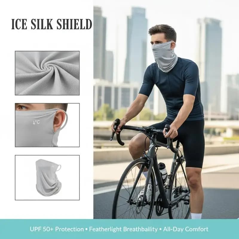 Face Mask and Ice Silk Cover with UV Protection for Summer, Lightweight and Ideal for Open Activities