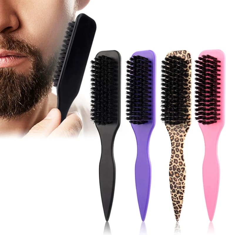 Professional toothbrush for shaving: moustache styling tool and cut hair for man, neck cleaning and comb to smooth the hamster