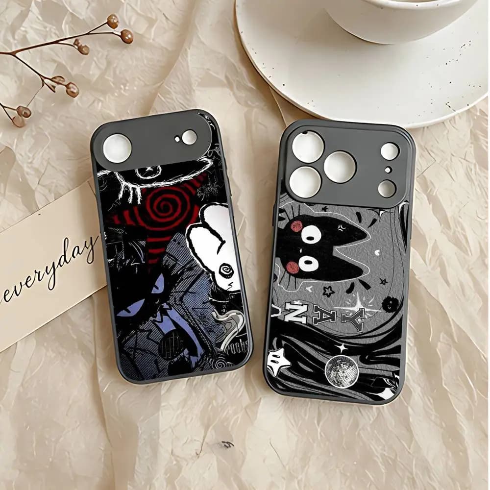 Luxury Cute Black Cat Silicone Case For IPhone 17 Pro 15 13 14 16 11 12 Pro Max Plus Soft Protective Back Cover