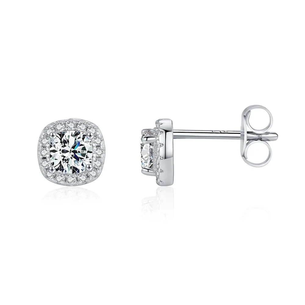 Apexelle Luxury Jewelry 925 Sterling Silver Stud Earrings Brilliant Square Moissanite Stud Earrings For Women Jewelry