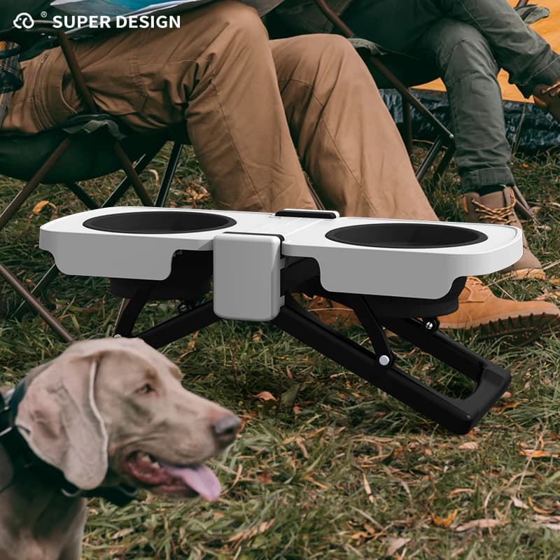 Ciotola per Cani in Silicone, Facile da Pulire, Pieghevole, Portatile, Regolabile, per Alimentazione e Abbeveraggio di Animali Domestici