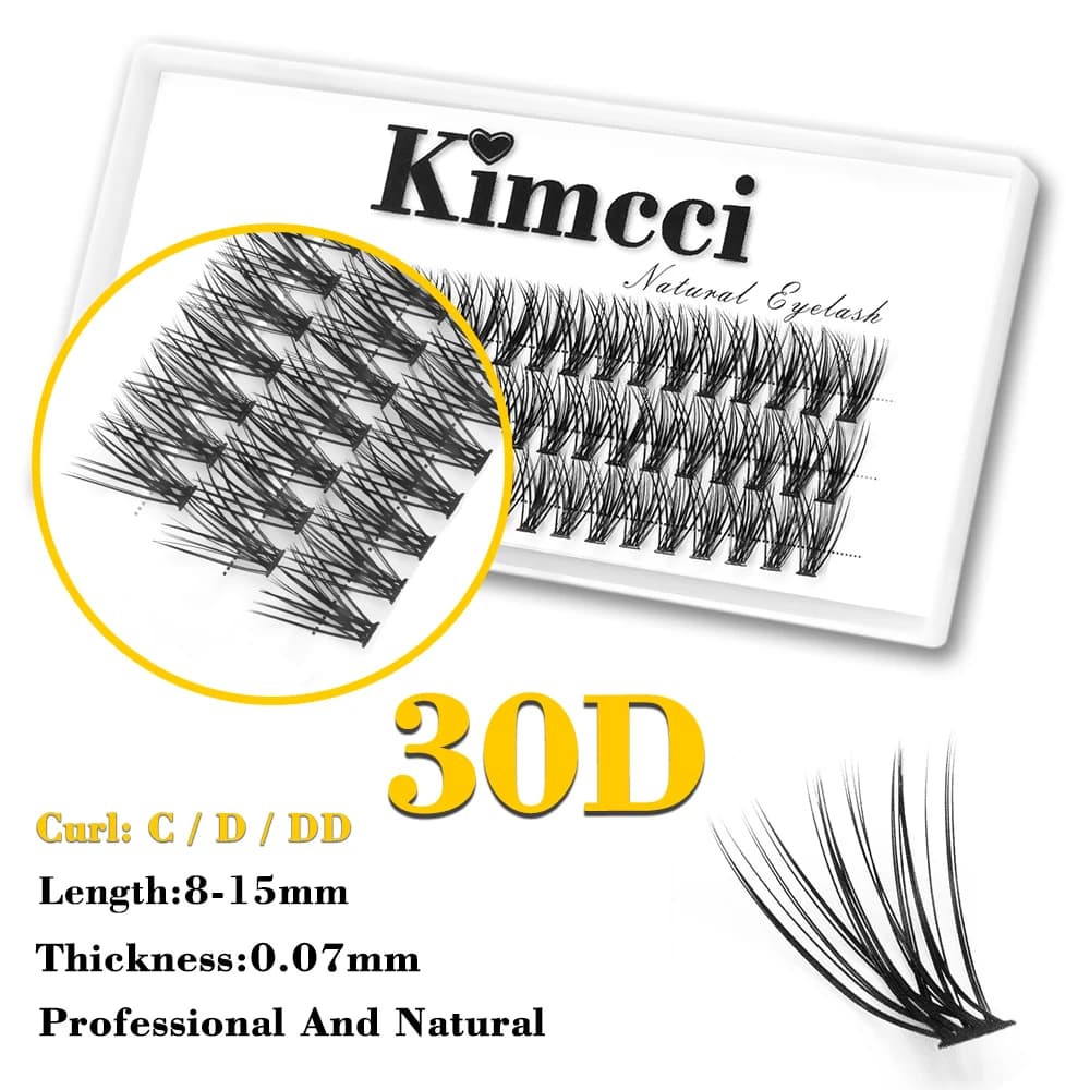Kimcci 60 pacchi/custodia Estensione ciglia finte naturali Trucco 30P 3D Estensione ciglia individuali russe Ciglia di visone