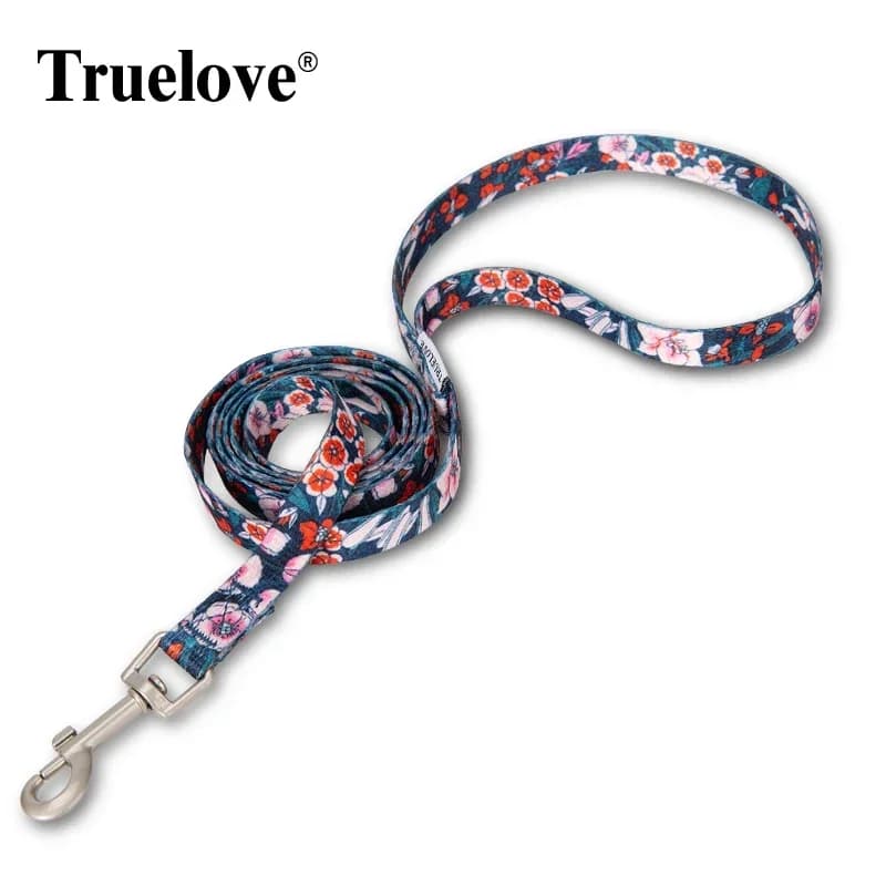 Truelove Guinzaglio floreale per animali domestici Design primaverile Piccoli ragazzi Ragazze Cani Gatti Corda leggera Corsa da allenamento Guinzaglio per cani Poliestere TLL3113