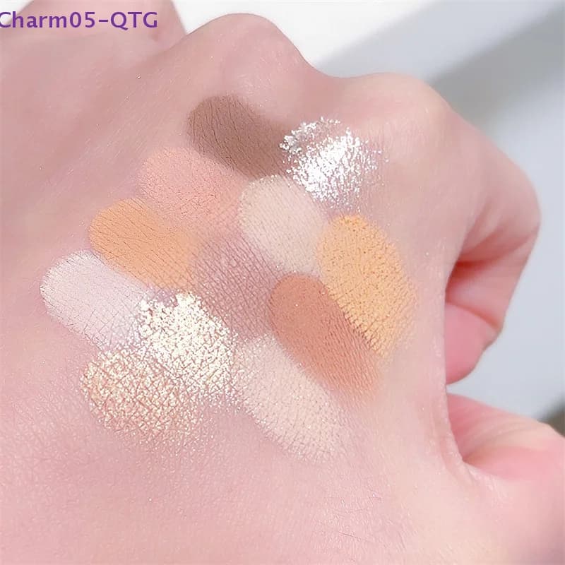 New DIKALU Peach Kumquat Nude Pink Purple Eye Pearl Glitter Shadows Korean Charming Eye Set Make Up