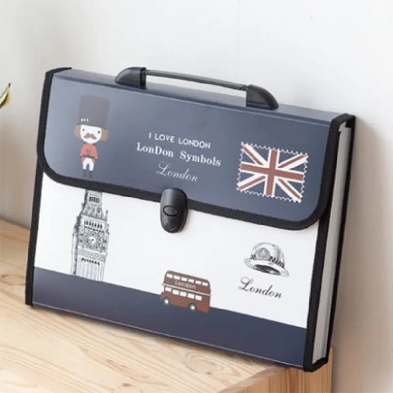 Simpatico fisarmonica espandibile portatile con 12 tasche Cartella di file A4 Portafoglio espandibile Valigetta per documenti