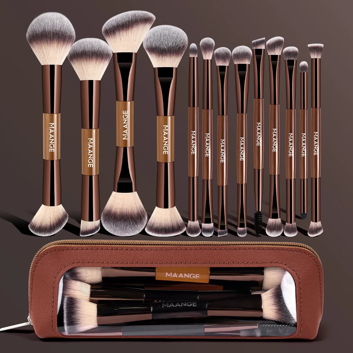MAANGE 13pcs Makeup Brushes with Storage Bag Foundation Makeup Brush Powder Blusher Brush Eye Makeup Brush Kabuki Makeup Brushes