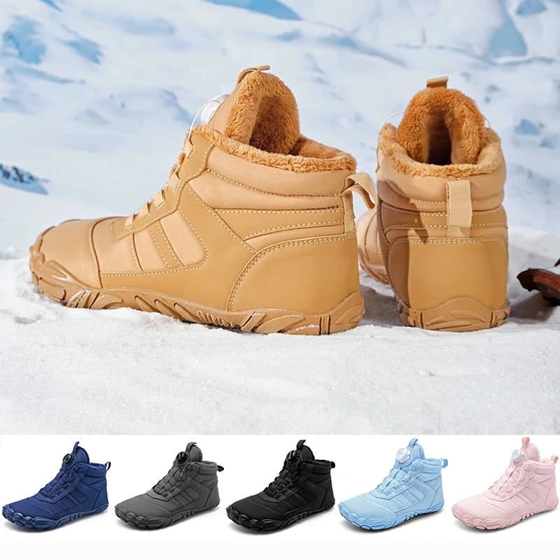 Stivali invernali da donna da uomo di nuovo stile con stivali da neve con fibbia girevole Stivali da trekking da esterno impermeabili per uomo Sneakers calde a piedi nudi