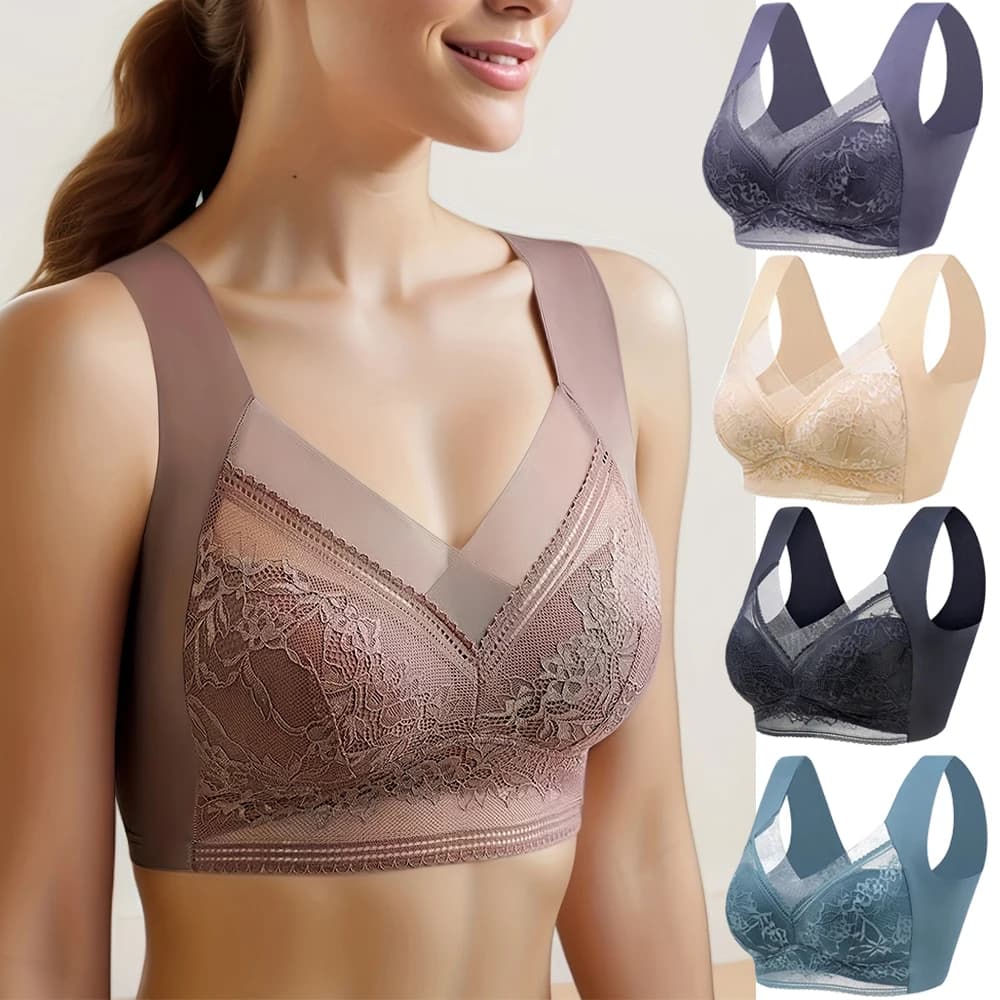 L-6L Reggiseno grande da donna Push Up in seta di ghiaccio Top senza cuciture Bralette Reggiseni estivi senza fili in pizzo Plus Size Top Lingerie Intimo 15019