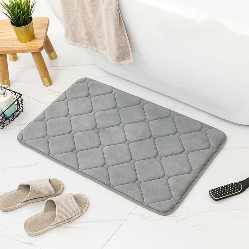 Tappetino da Bagno in Memory Foam Super Assorbente, Morbido Velluto Corallo Antiscivolo, Tappeto per Doccia, Regalo, Decorazione Casa