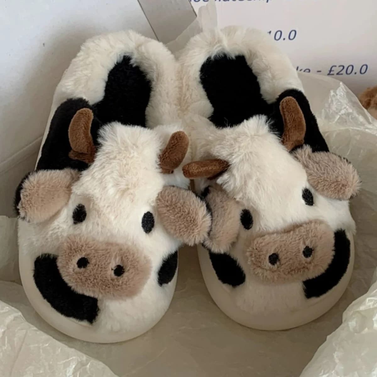 Pantufa Cowboy Bota Cute Cow Winter Slipper Soft Heel Platform Fur Warm Indoor Comfortable Home Fluffy Home Slippers