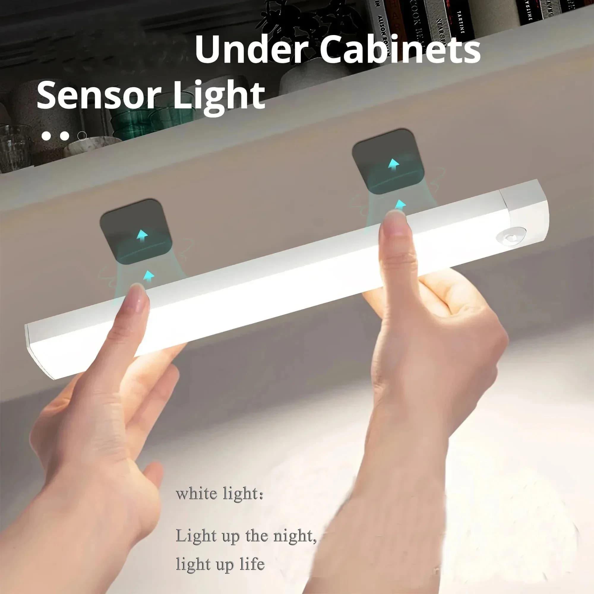 Lampada da notte a LED senza fili con sensore di movimento, lampada da notte per armadio, per cucina, camera da letto, rilevatore di luce, armadio, scala, retroilluminazione