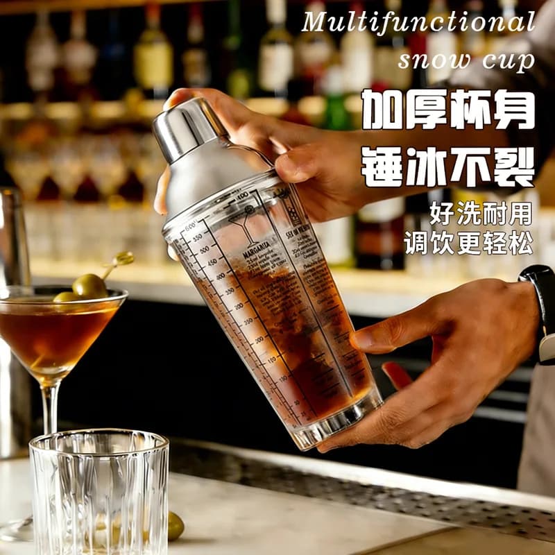 European Style Bar Tool Set 400ml Glass Stainless Steel Cocktail Shaker Complete Bartender Kit For Home Bar