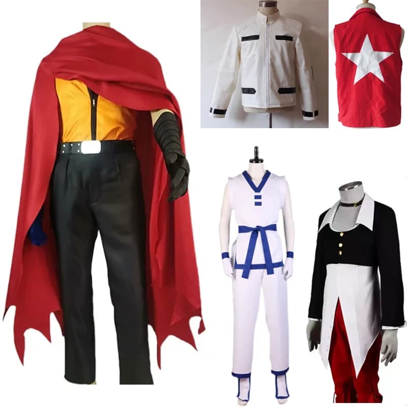 Anime Fighters Kyo Kusanagi leather Coat Terry Bogard Jacket Vest Cosplay Iori Yagami K9999 Costumes Cos Custom