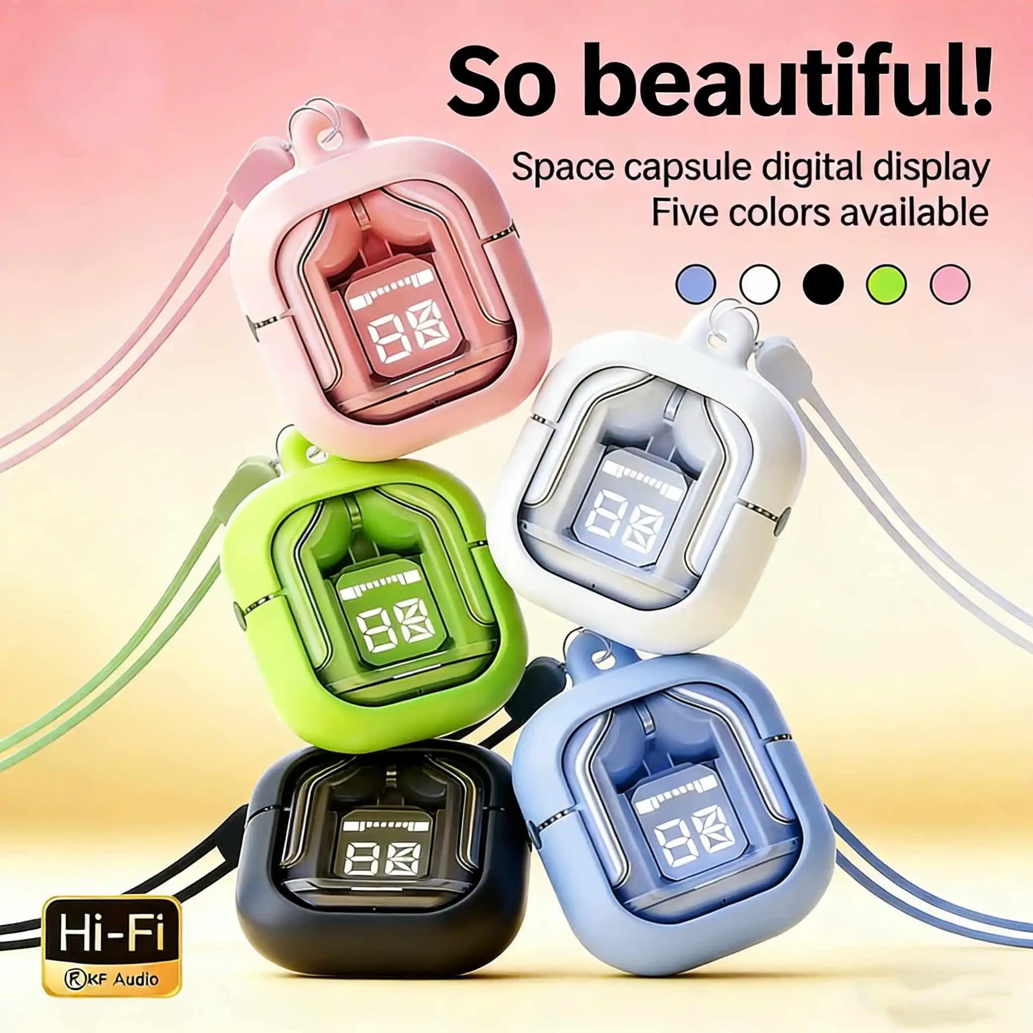 Bluetooth 5.3 TWS gaming earphones with noise reduction, HD HiFi wireless earphones (purchasing the headphone you receive protective case + cord)