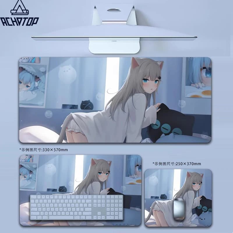 Tappetino per mouse per ragazza carina Tappetino per mouse Tappetino per scrivania per giocatori Tappetino per tastiera grande Tappeto anime Superficie per tavolo per computer per accessori Mauspad XXL