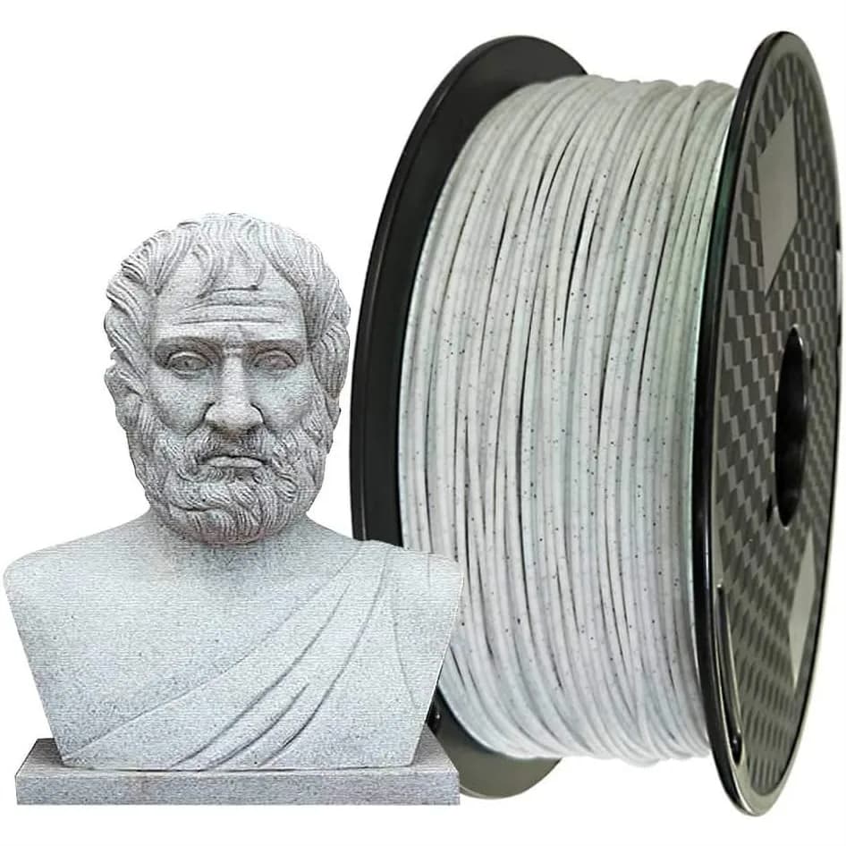 Filamento PLA Effetto Marmo CC3D 1.75mm per Stampa 3D, 1KG 2.2LBS, Effetto Pietra Scintillante per Stampanti FDM, Alta Precisione