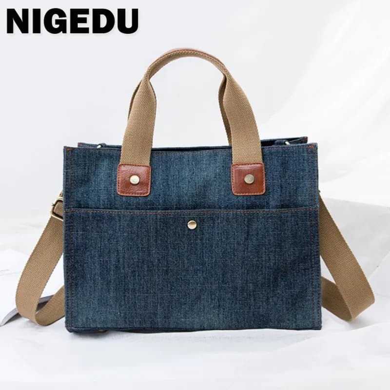 Borse in Denim per donna borsa a tracolla a tracolla big Shopper Shopping Bags 2023 nuove borse da ufficio per pendolarismo per donna bolsas blue
