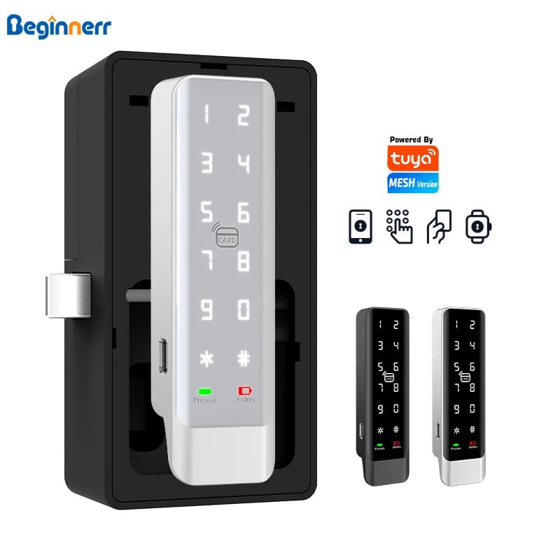 Beginnerr Tuya BLE Gym Spa Locker Lock Combinazione di schede RFID Serratura per armadio digitale Telefono NFC Serratura per porta dell'armadio elettrico intelligente