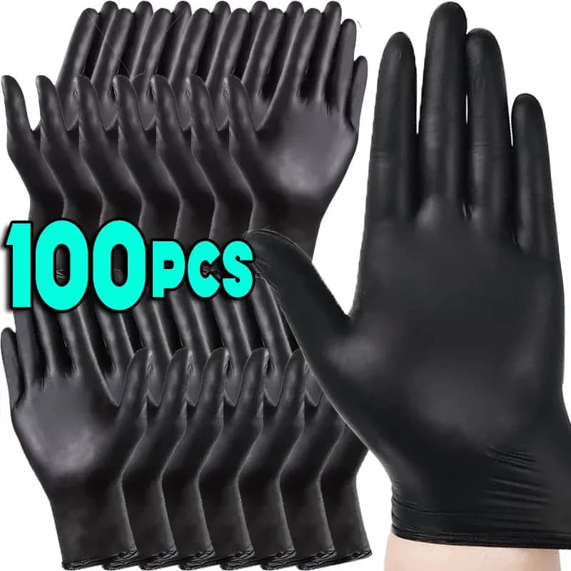 Guanti monouso in nitrile nero PVC Guanti resistenti per lavori domestici Lavaggio dei piatti Industria auto Giardinaggio Cura degli animali domestici Strumento di cottura
