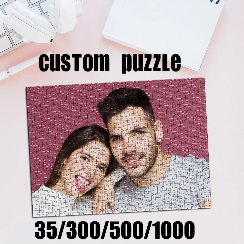 Puzzle con foto personalizzate Personalizza foto di matrimonio Fai da te Adolescenti Adulti Scatola di legno Puzzle Giocattoli per amici Regali per la famiglia Camera
