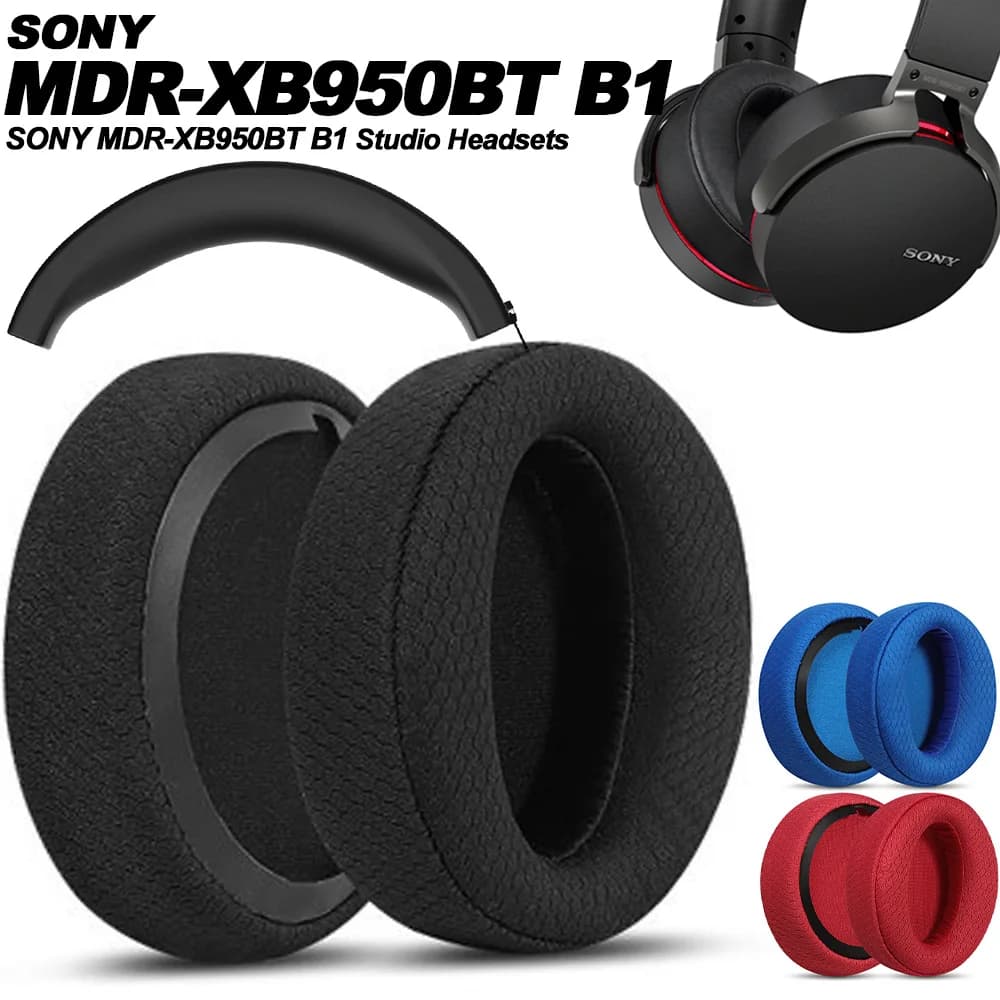 Cuscinetti con Sony MDR-XB950BT, MDR-XB950B1 N1 NP Cuscinetti auricolari in memory foam in pelle proteica Cuscini di ricambio Cuffie over-ear