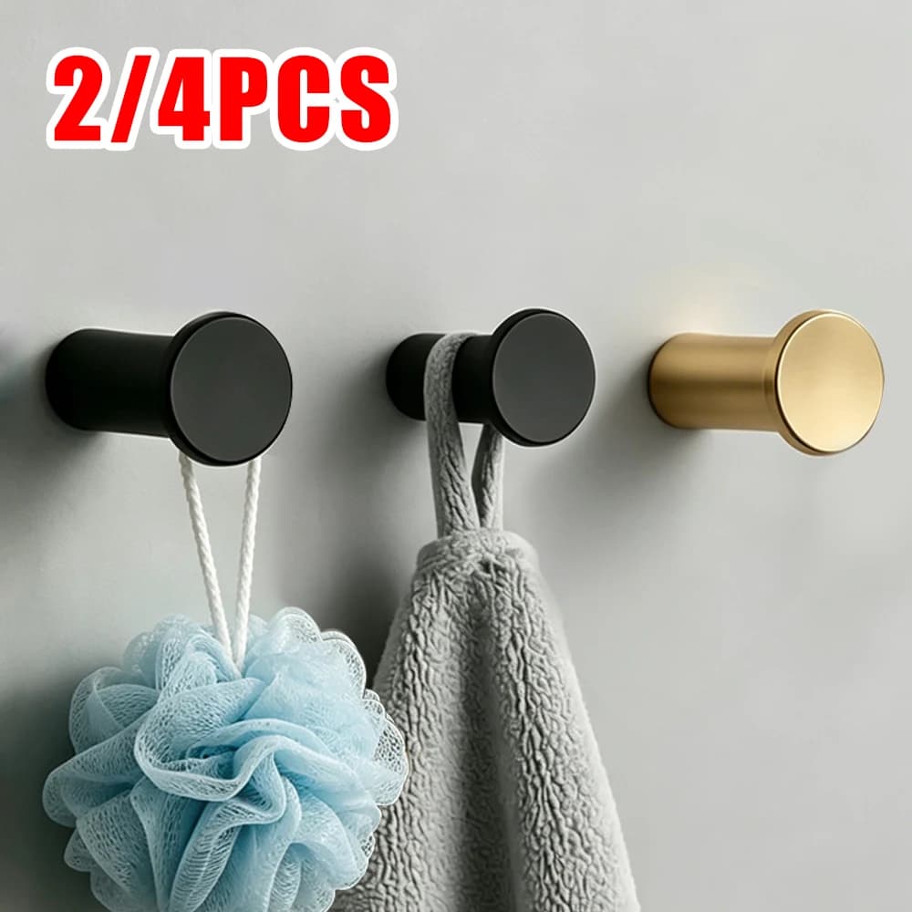 Stainless Steel Coat Hook with Screw Wall Mounted Robe Towel Hook Cylindrical Key Bag Hangers Coat Rack Bathroom Kitchen Storage
