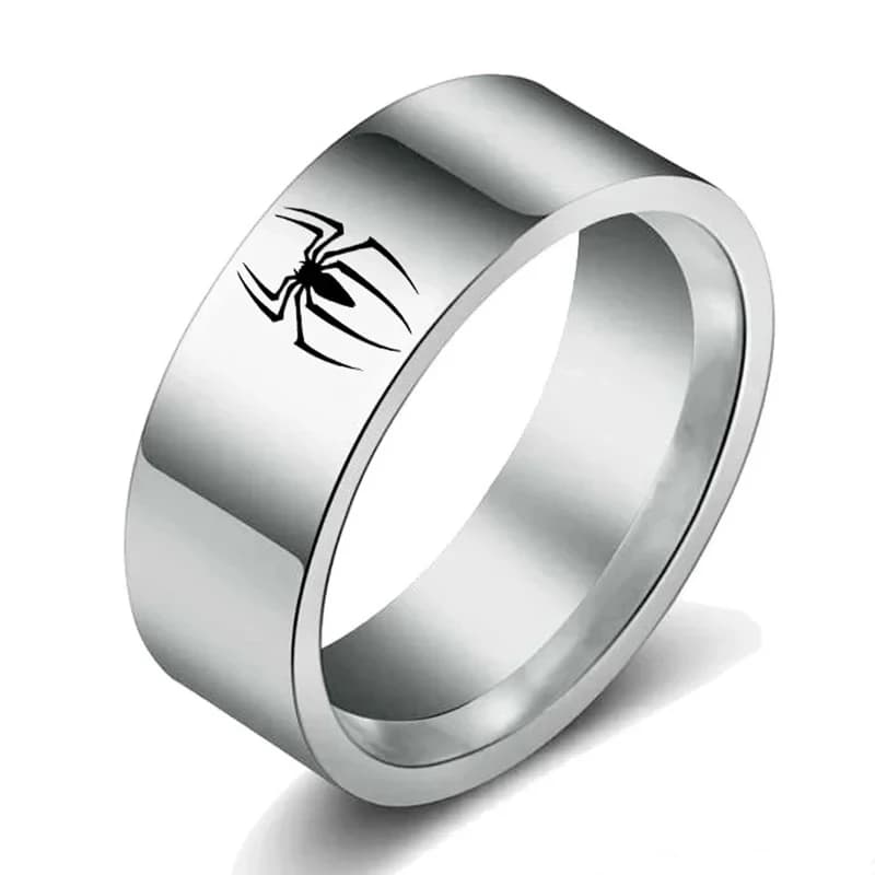 Anello a forma di ragno in acciaio inossidabile per uomo e donna, anelli da dito, gioielli hip hop punk, regalo di compleanno per amico, per Halloween