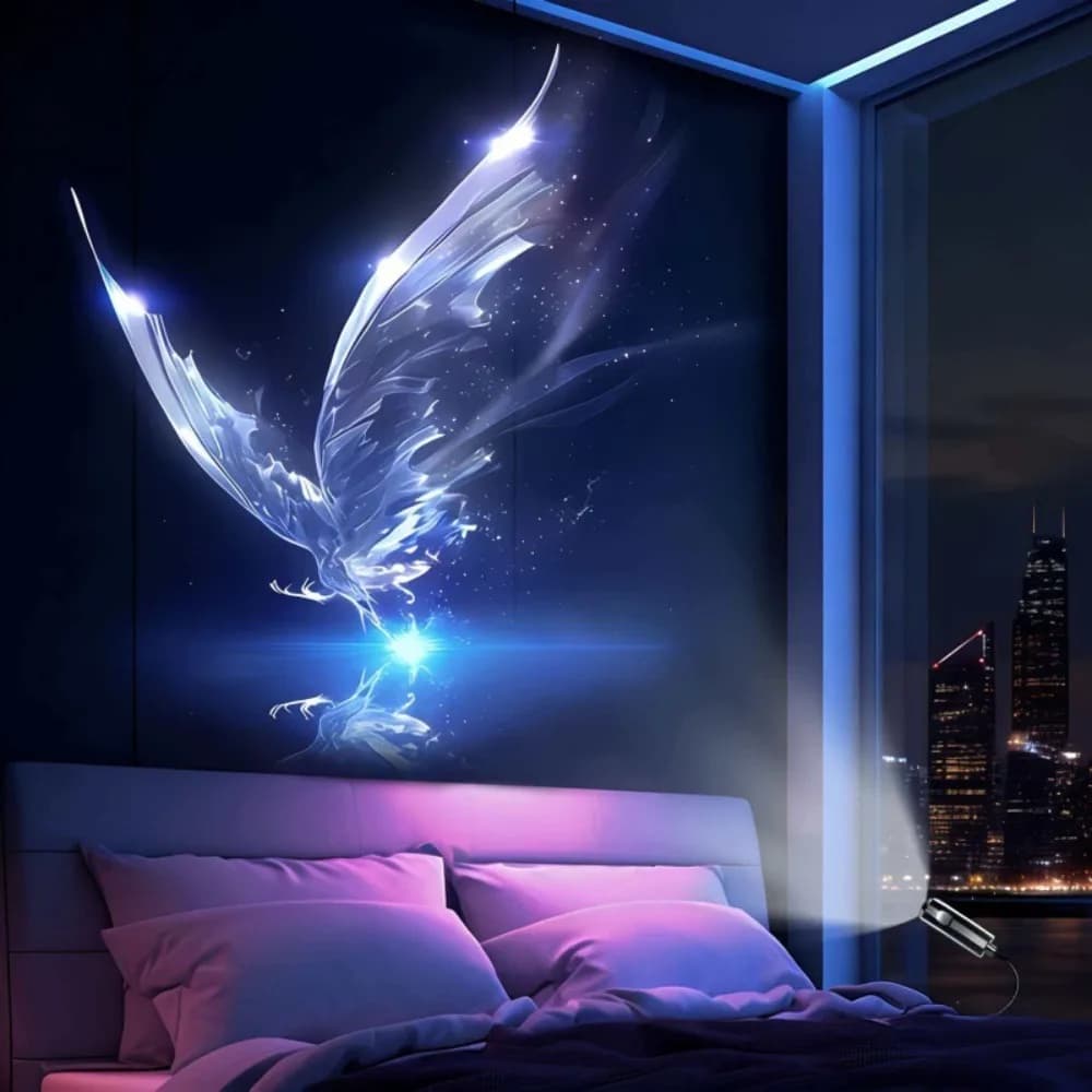 Proiettore USB a Tema Oceano, Luce Notturna a Tema Galassia, Mini Proiettore Portatile di Stelle e Galassie con 8 Fogli di Lampade Sostituibili