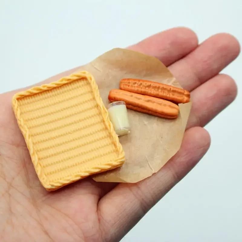 1/12 Casa delle bambole in miniatura Latte e pasta fritta Bastoni Set Modello Accessori da cucina per la casa delle bambole Decor Bambini Giochi di imitazione Giocattoli