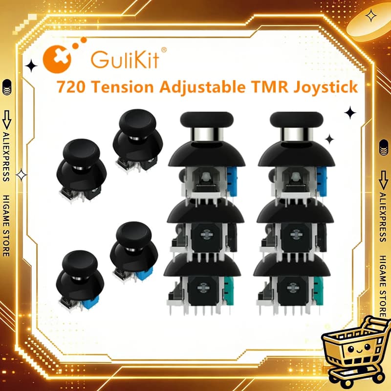 GuliKit Per PS4 PS5 Gamepad 720 Riparazione Joystick Elettromagnetico Con Tappo Stick per Switch Pro Xbox Series Controller di Ricambio